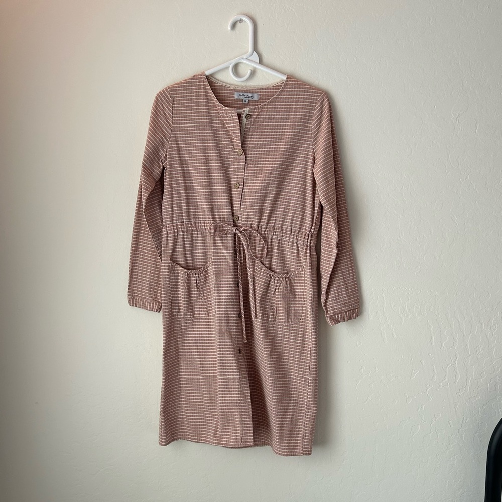 pink and white dress